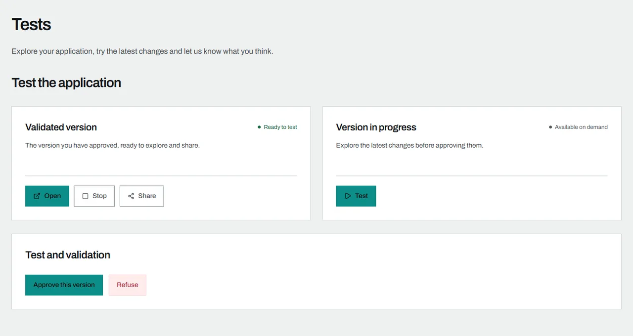 The two versions to try, and the approval of the one in progress